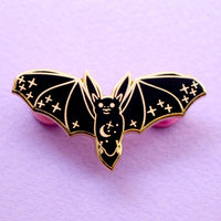 Glitterpunk MOON BAT Enamel Pin