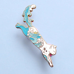 Glitterpunk SEA CAT Enamel Pin