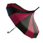 Sourpuss PAGODA (Burgundy & Black) 34"x8.5"x33.5" Domed Umbrella