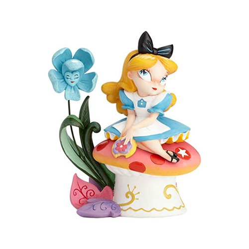 Enesco Miss Mindy Disney Showcase Alice in Wonderland ALICE ON MUSHROOM 6" Resin Statue