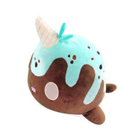 Tasty Peach Studios MINT-CHOCOLATE CHIP NOMWHAL 15" x 8" Narwhal Whale Plush