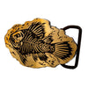 Monster Steel PREHISTORIC FISH FOSSIL (Body Cutout) 2.5"x3.5" Metal Belt Buckle (BRONZE)
