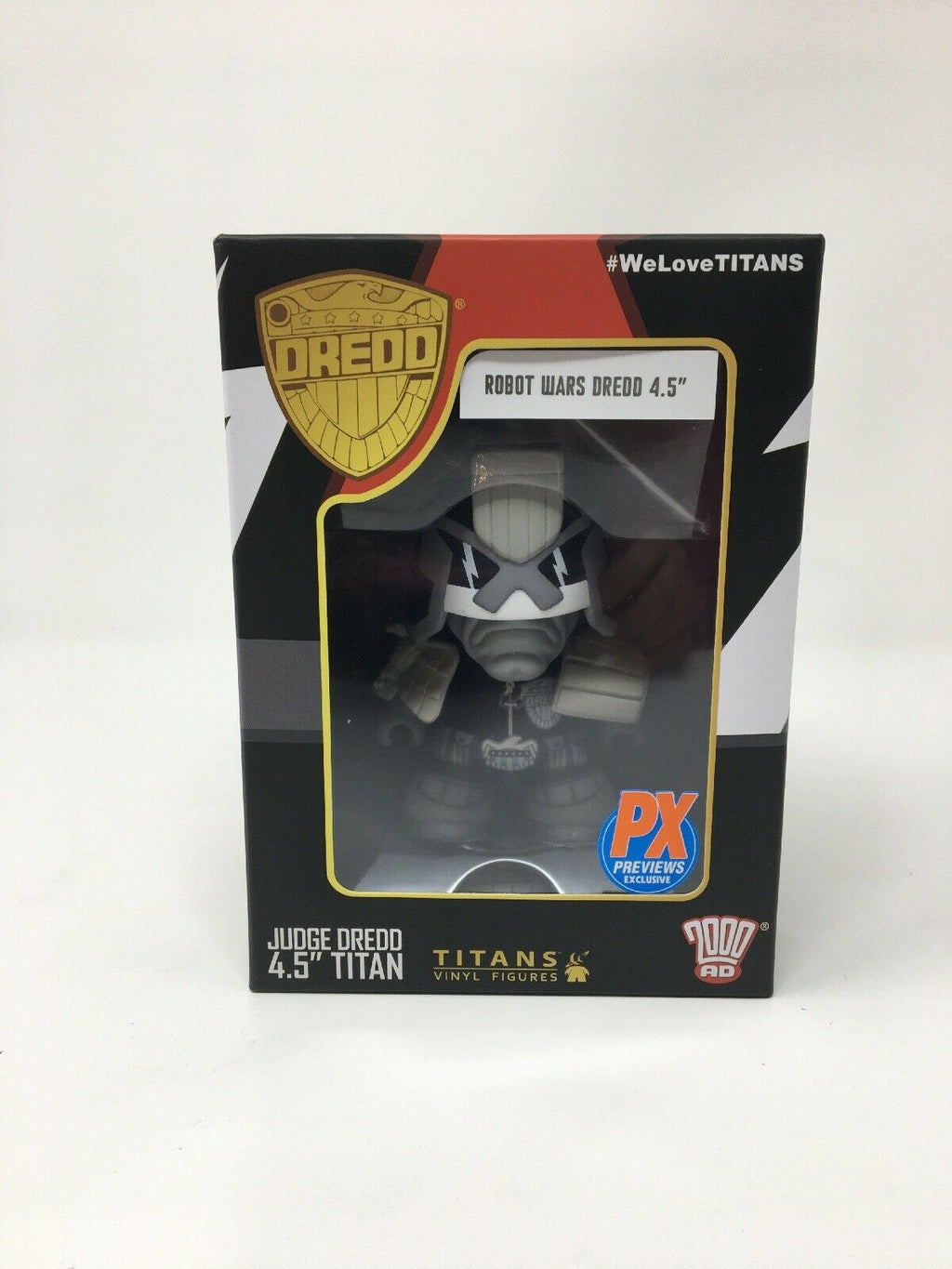 Titan Merchandise JUDGE DREDD (B&W Cursed Earth)(PX Previews) 4.5" Vin | The Funky General Store Titan Merchandise JUDGE DREDD (B&W Cursed Earth)(PX Previews) 4.5" Vin | The Funky General Store