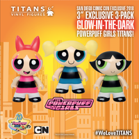 Titan Merchandise Cartoon Network POWERPUFF GIRLS 3" (GitD SDCC2018) 3pk